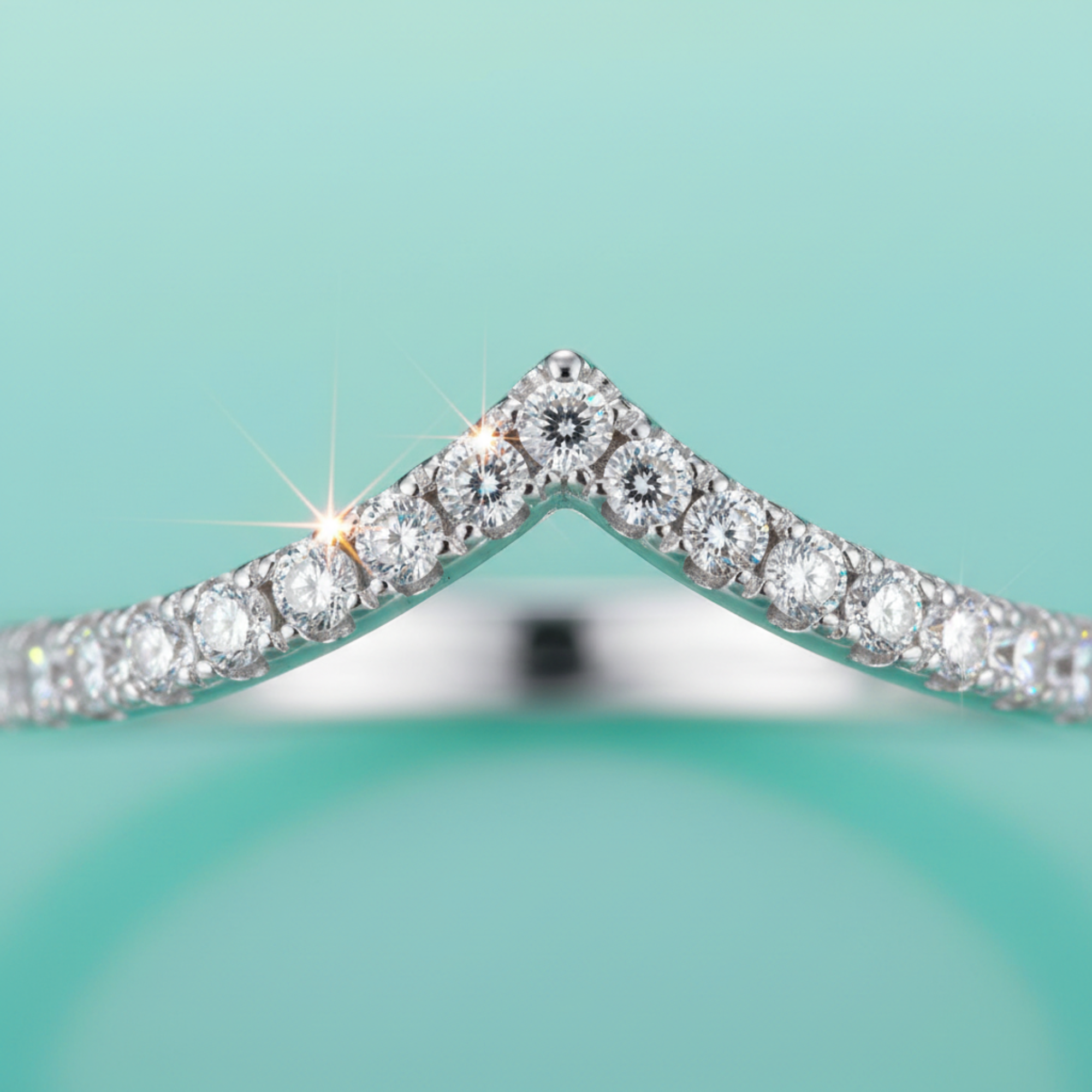 Apex Diamond Chevron Stacking Ring