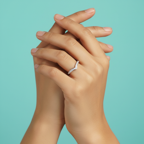 Apex Diamond Chevron Stacking Ring