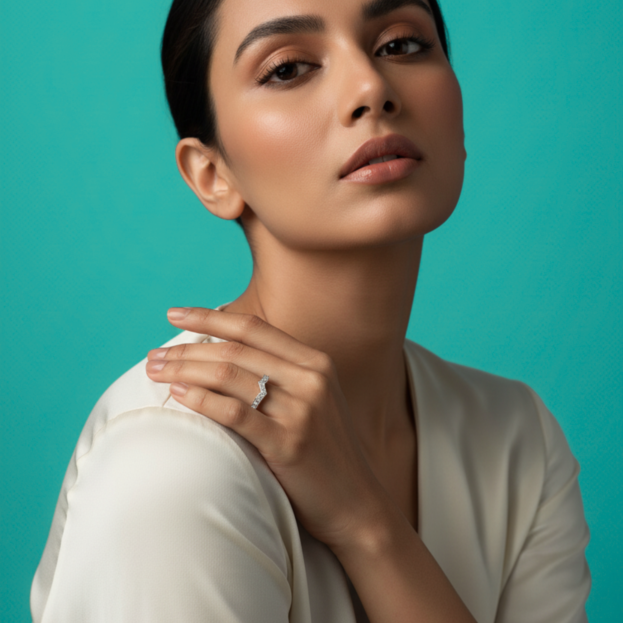 Apex Diamond Chevron Stacking Ring