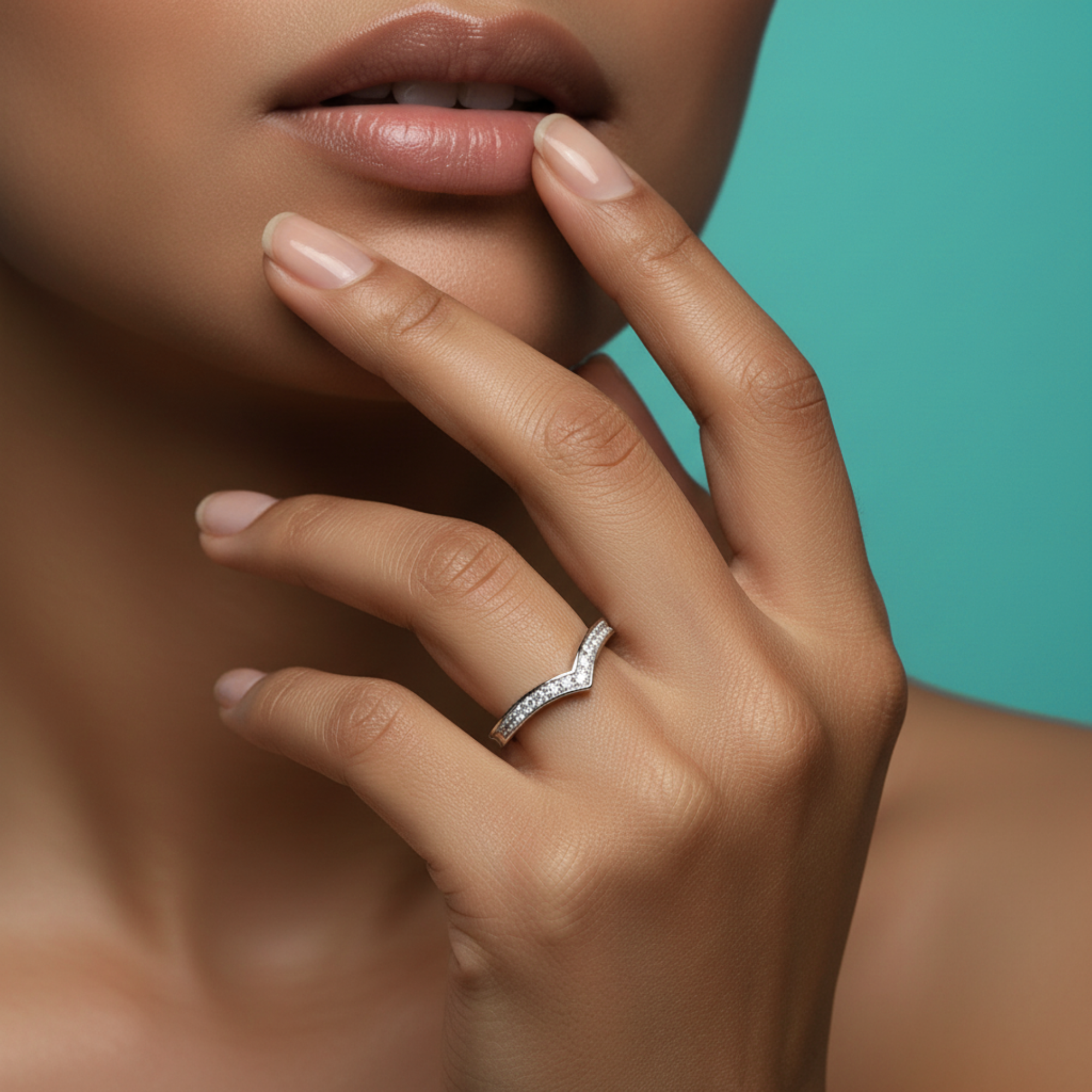 Apex Diamond Chevron Stacking Ring
