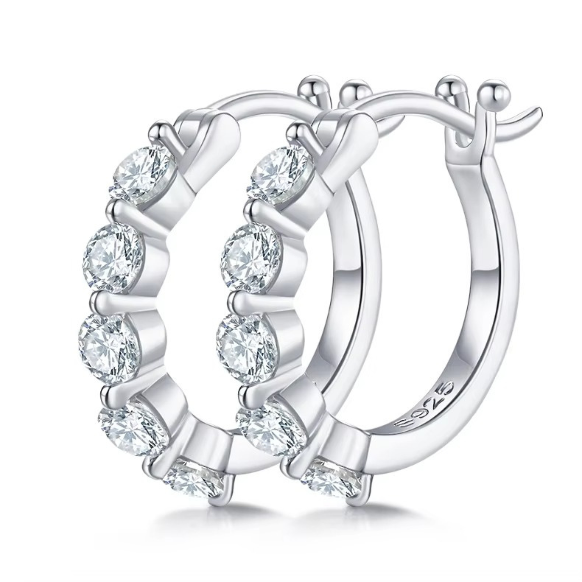 Shared Prong Hoop Earrings