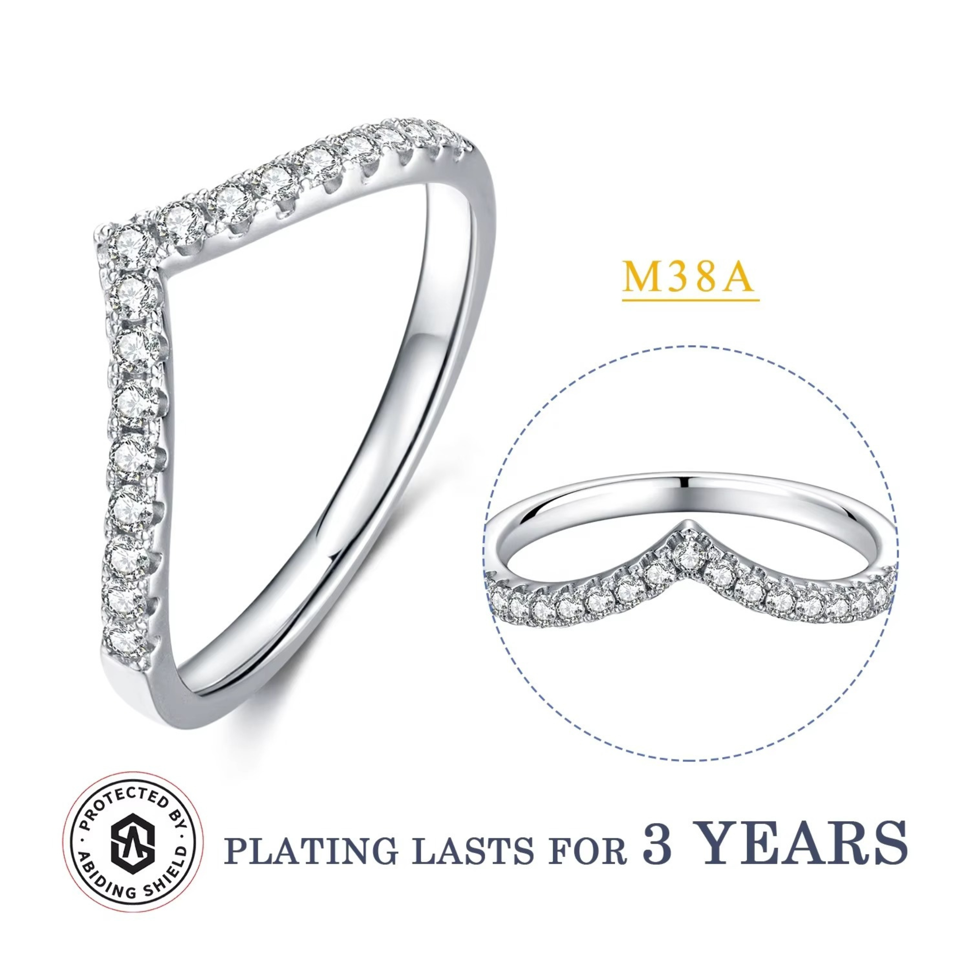 Apex Diamond Chevron Stacking Ring