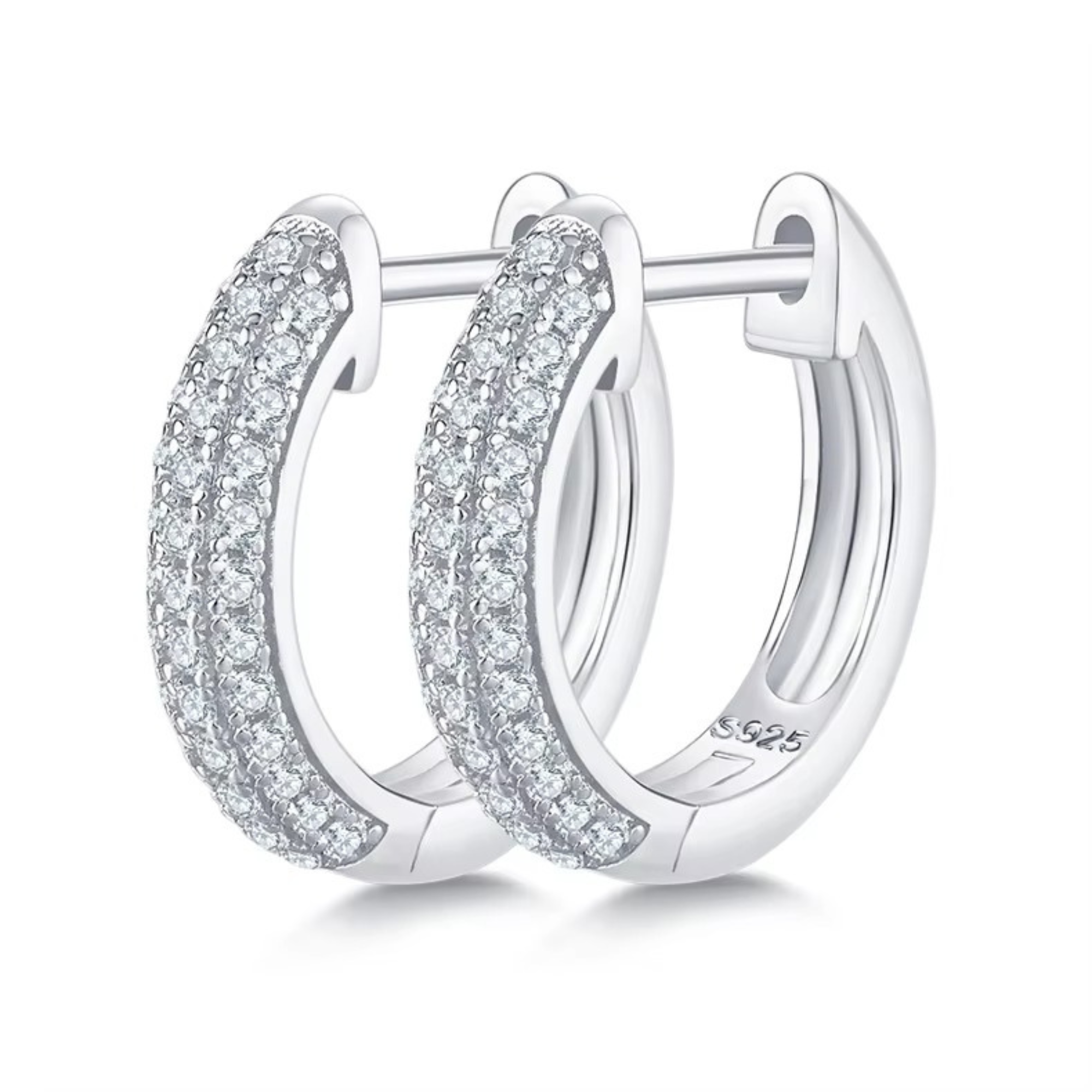 Wide Pavé Hoop Earrings