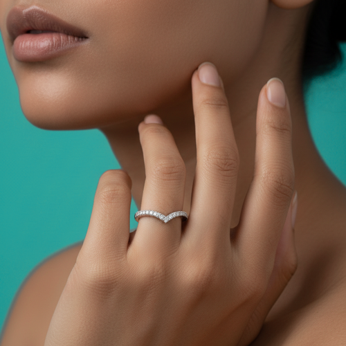 Apex Diamond Chevron Stacking Ring