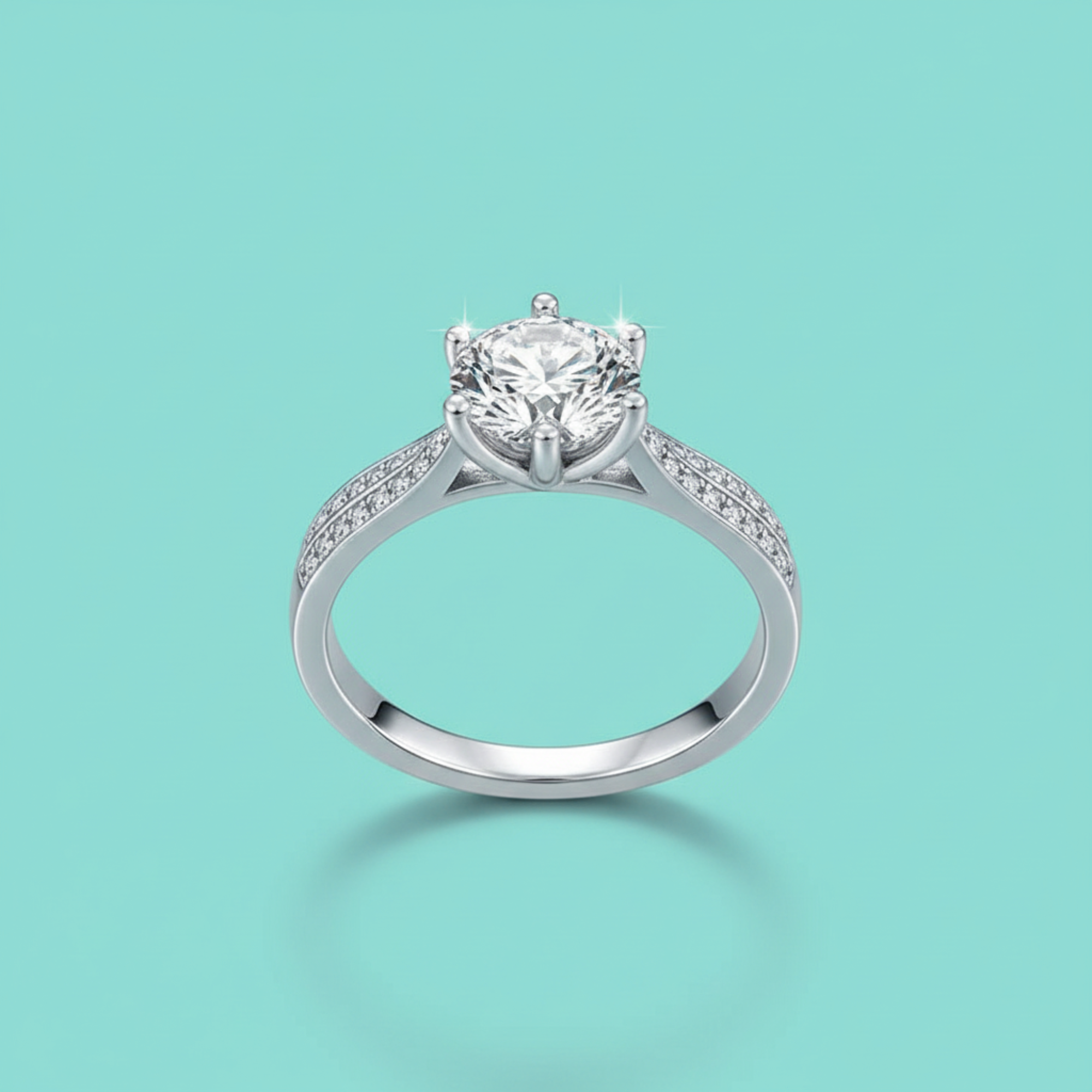 Cathedral Pavé Solitaire Ring