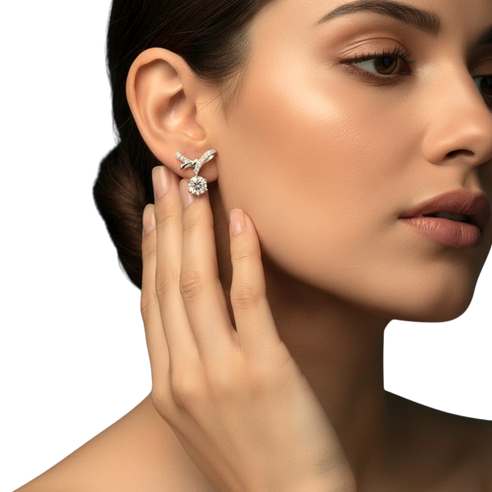 The Pavé Bow Drop