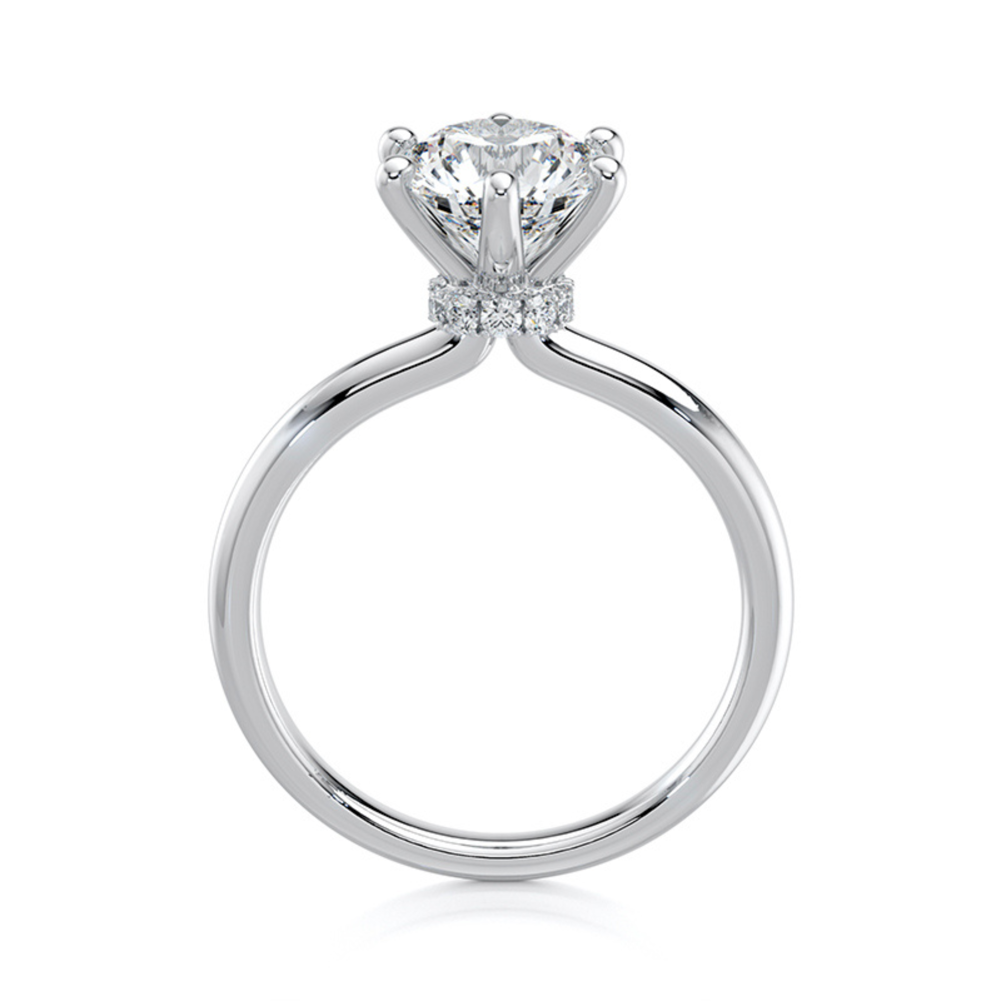 Crown Halo Solitaire Ring