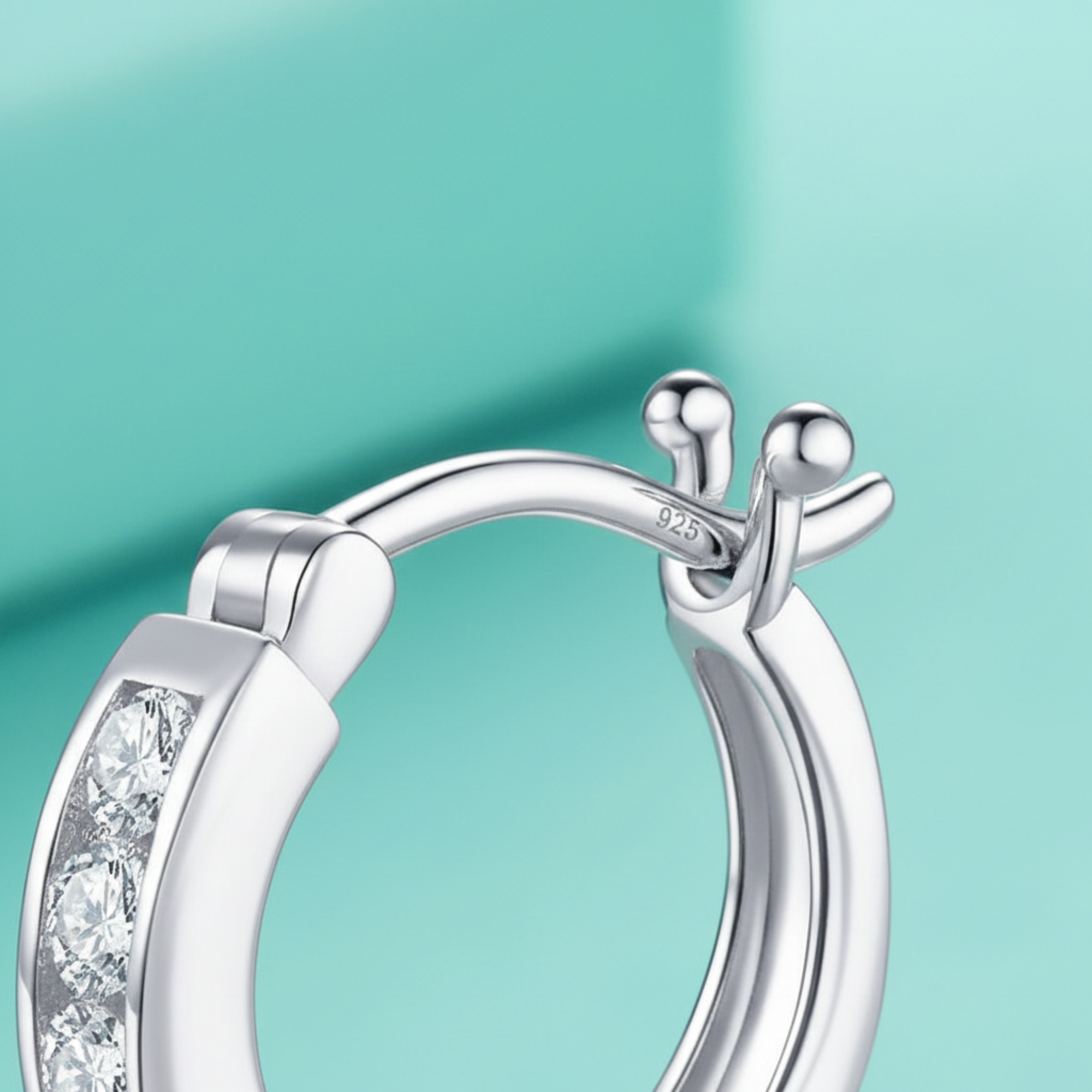 Channel Set Hoop Earrings