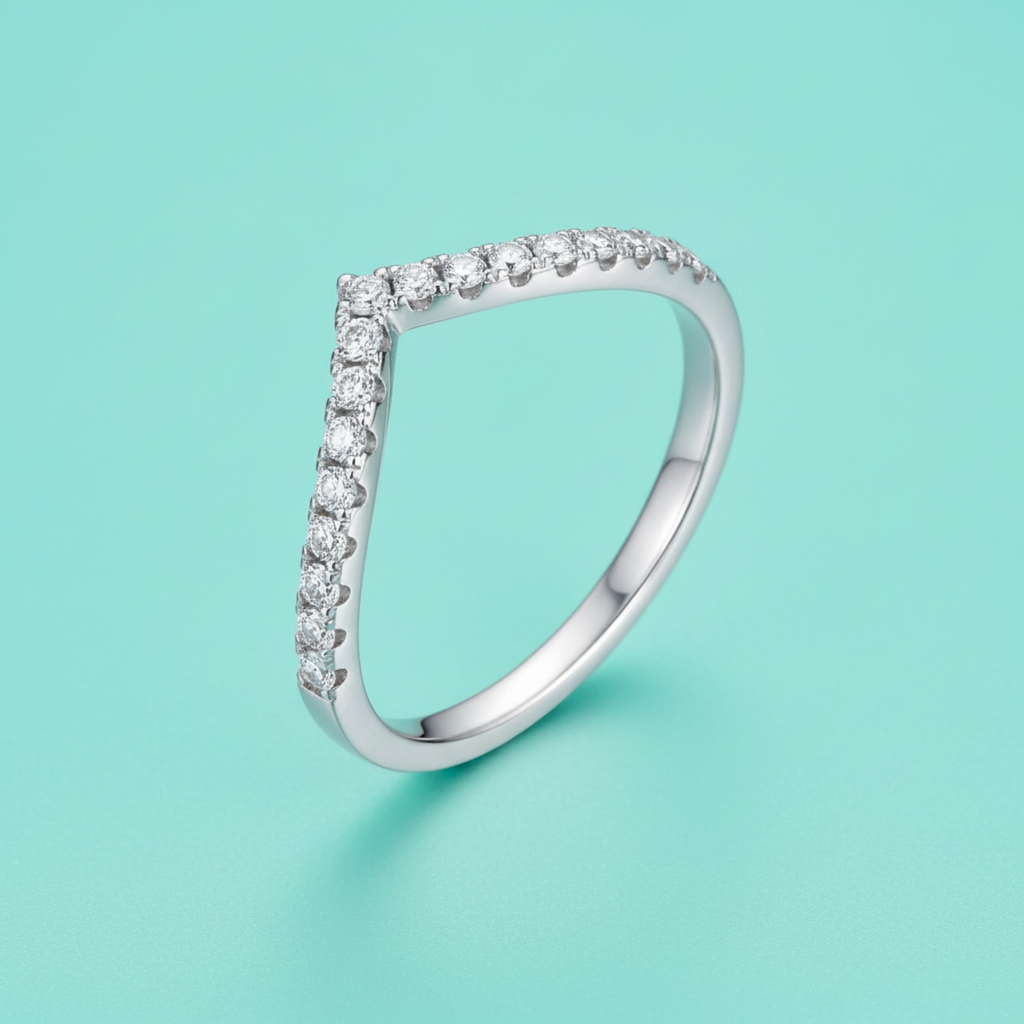 Apex Diamond Chevron Stacking Ring