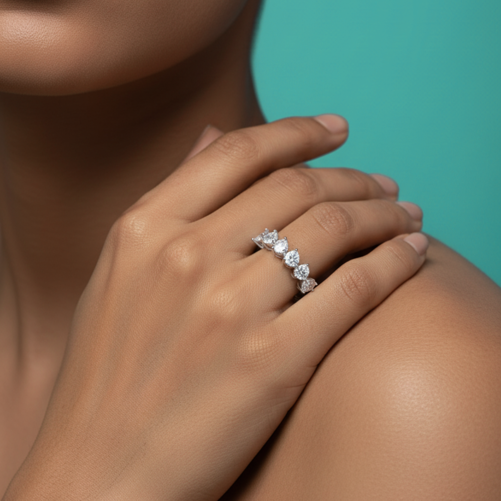 Seven Blessings Pear Eternity Ring