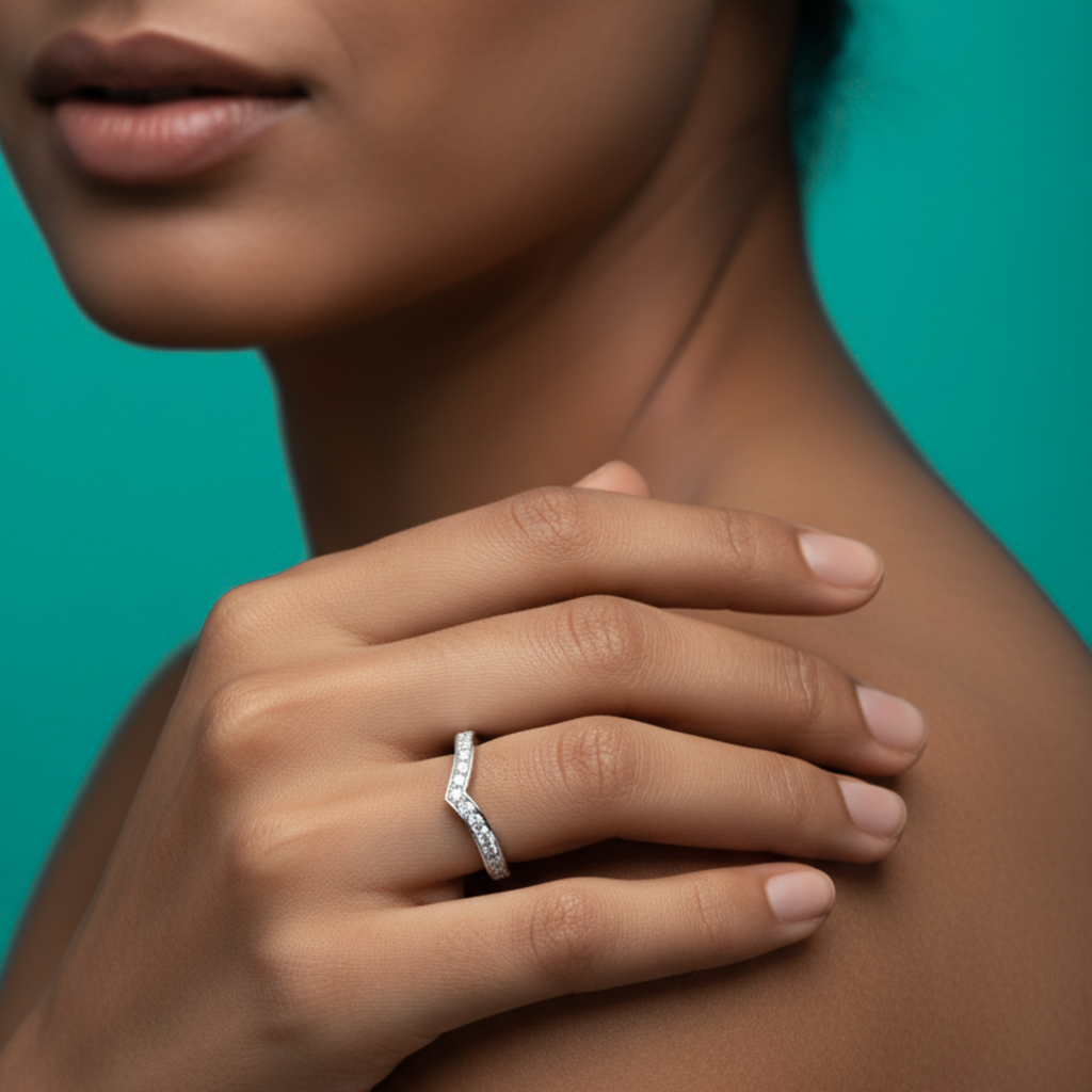 Apex Diamond Chevron Stacking Ring