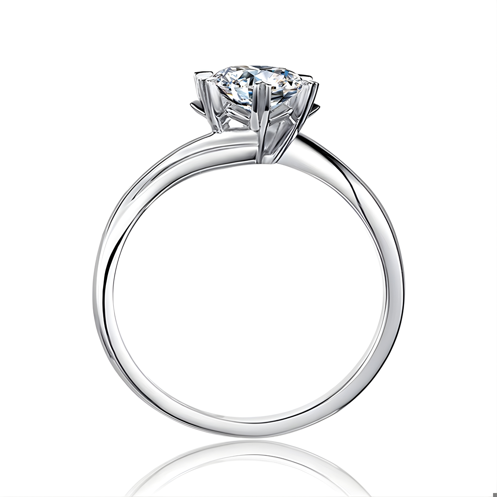 Round Bypass Solitaire Ring