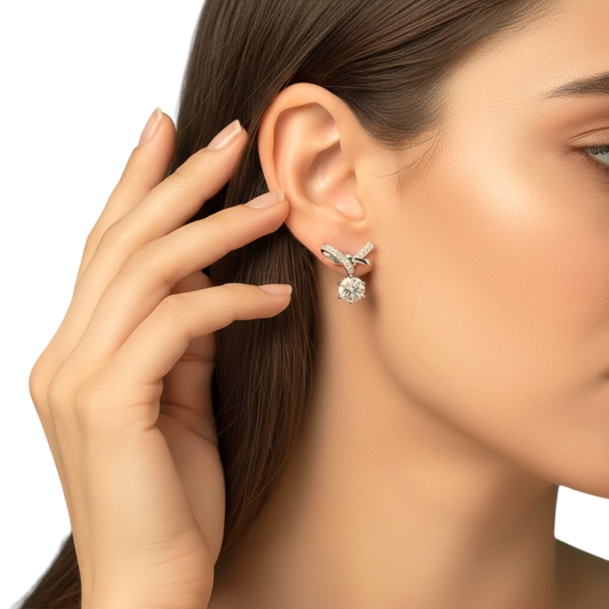 The Pavé Bow Drop