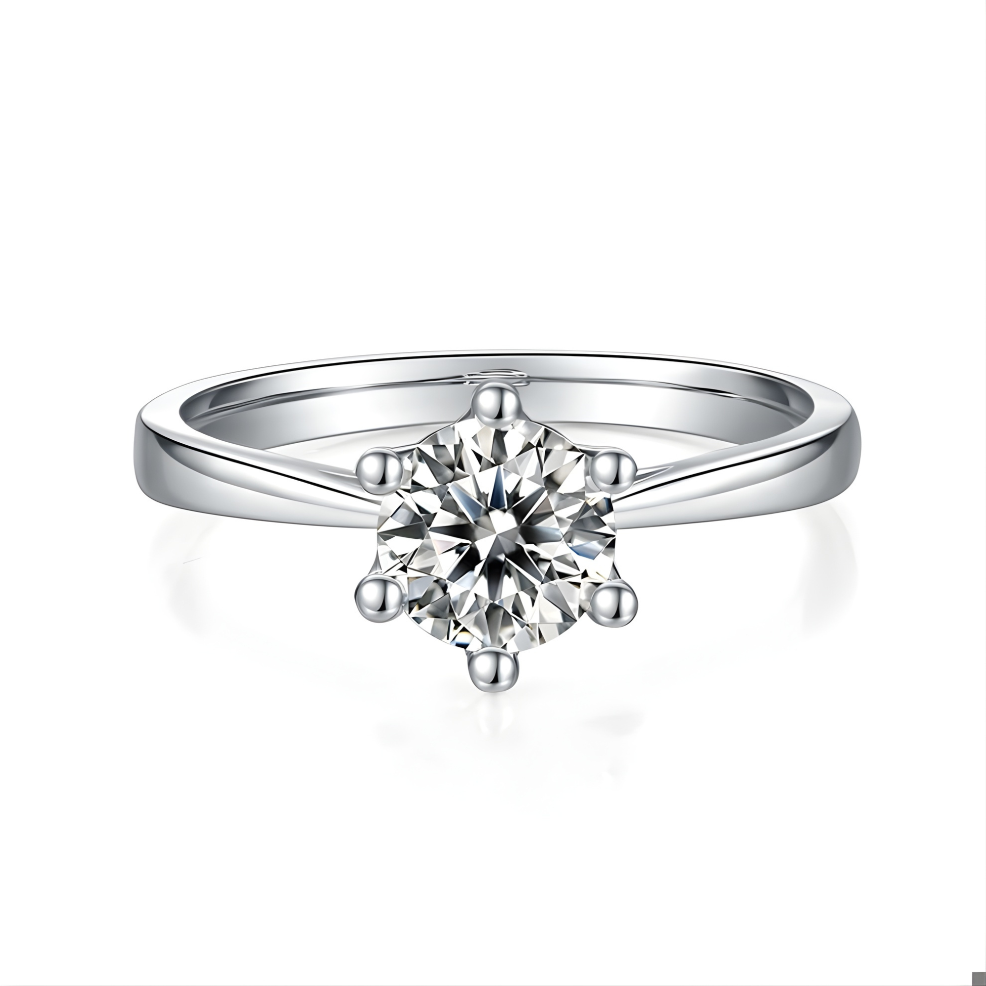 Round Cathedral Split Shank Solitaire Ring
