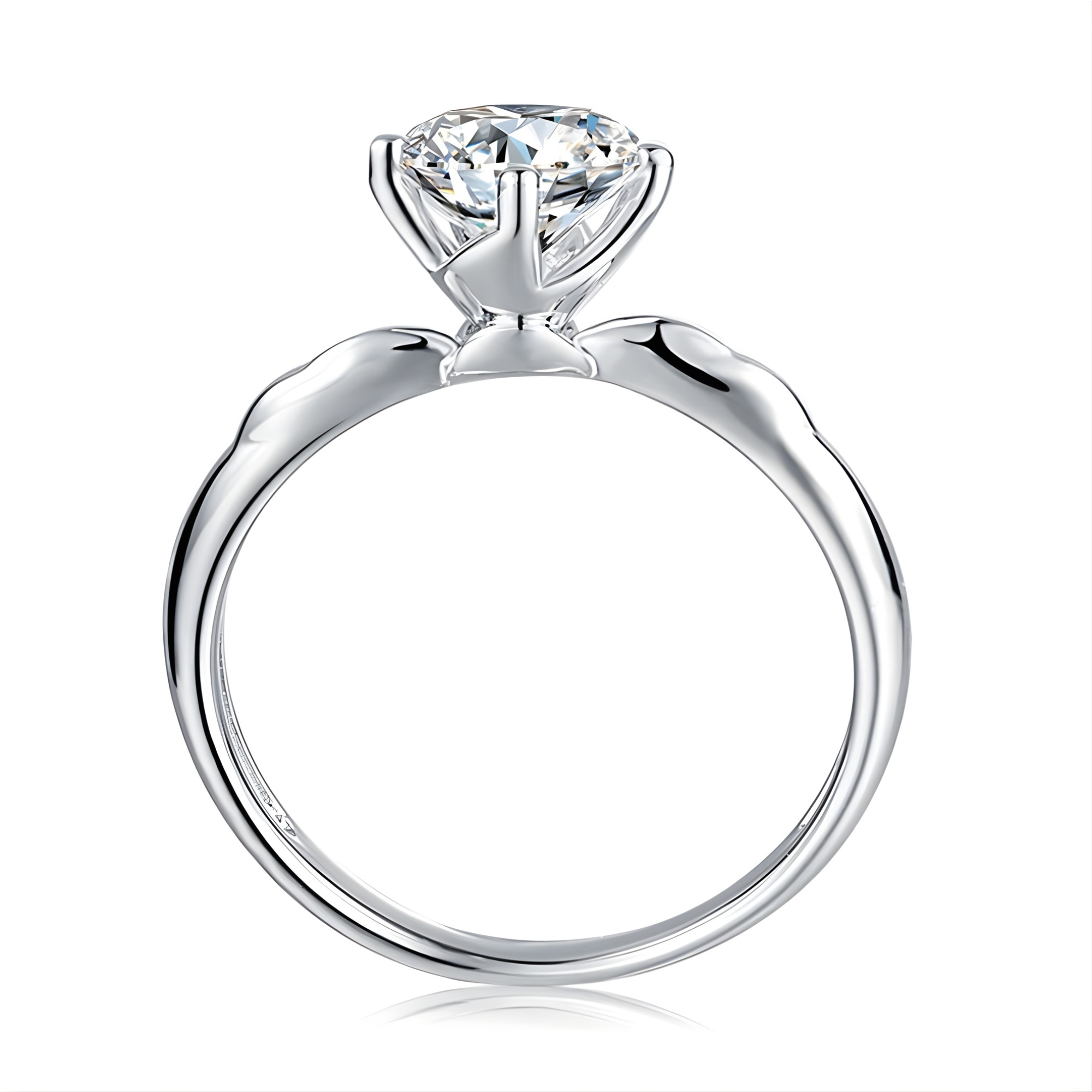 Round Tulip Solitaire Ring