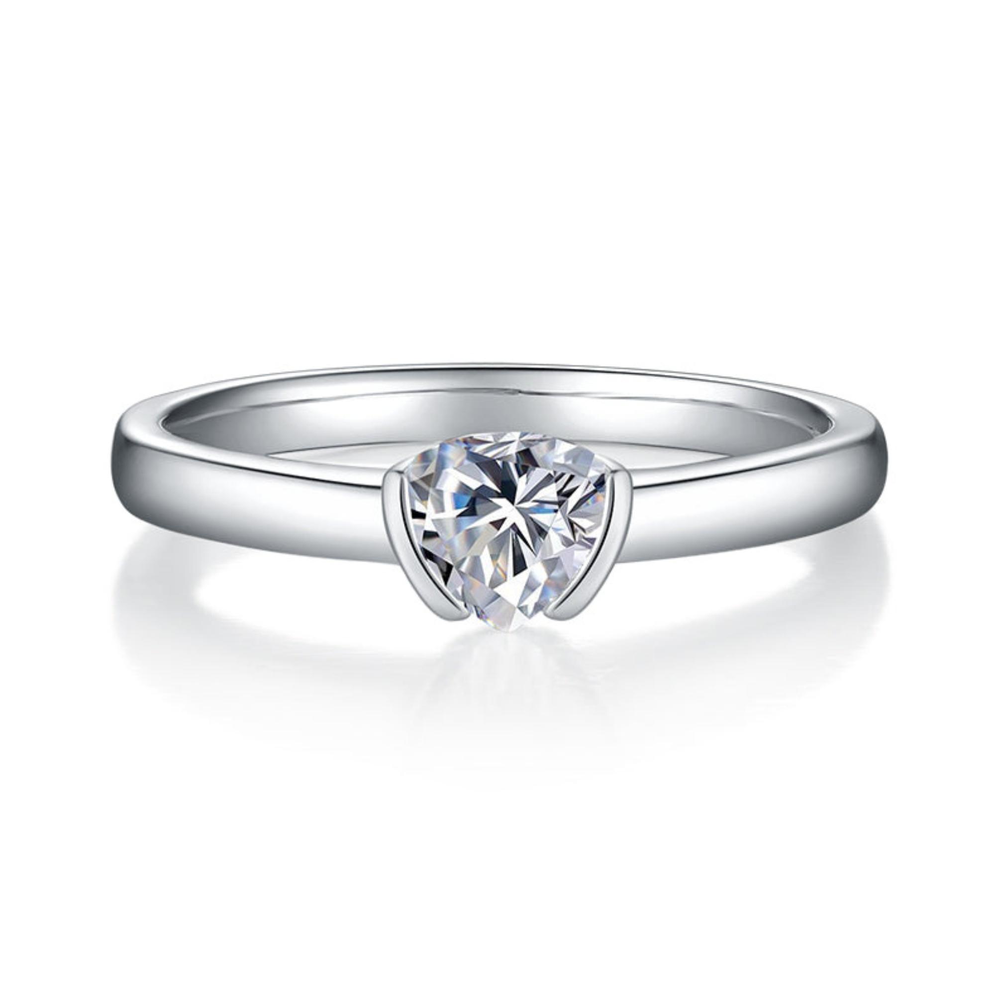 Heart Embrace Solitaire Ring
