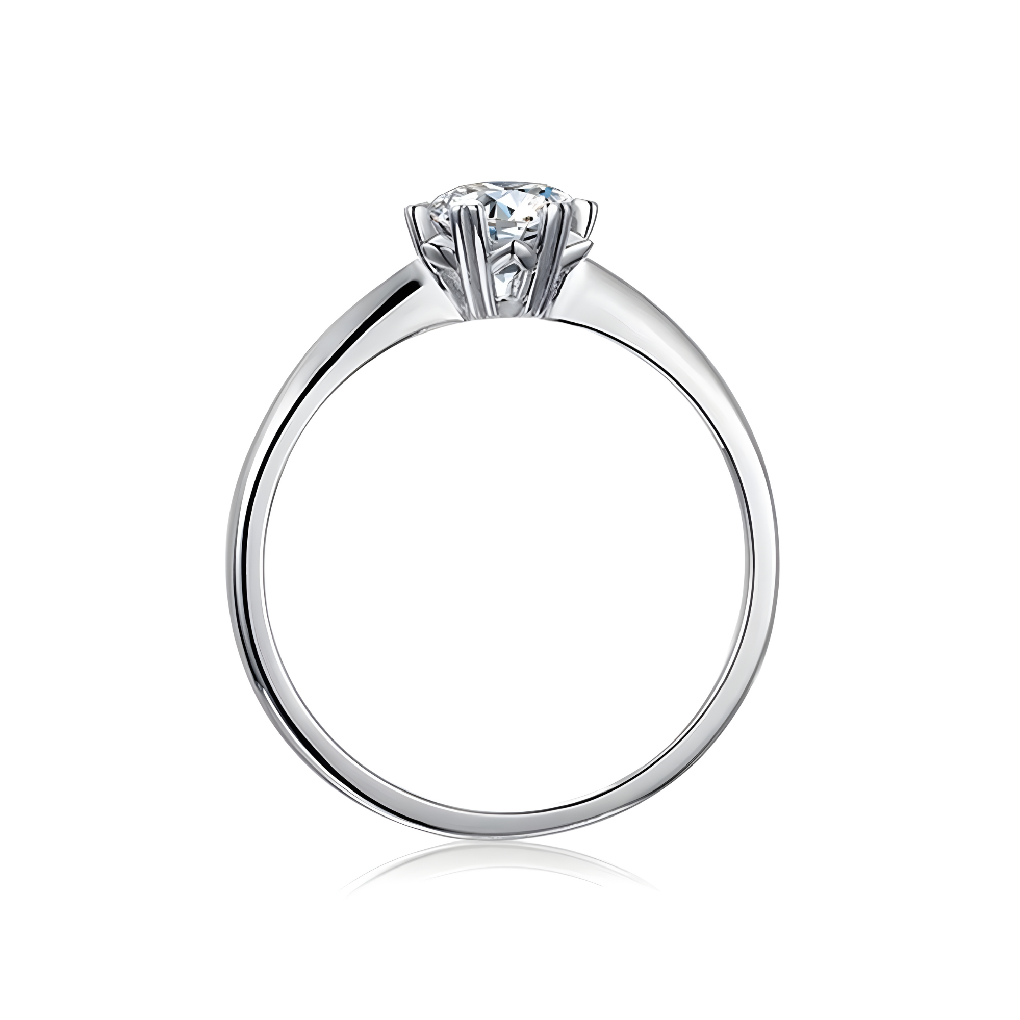 Round Six-Prong Knife Edge Solitaire Ring