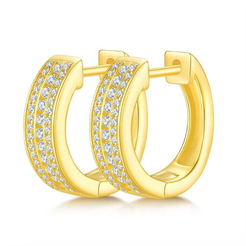 The Triple Pavé Huggies