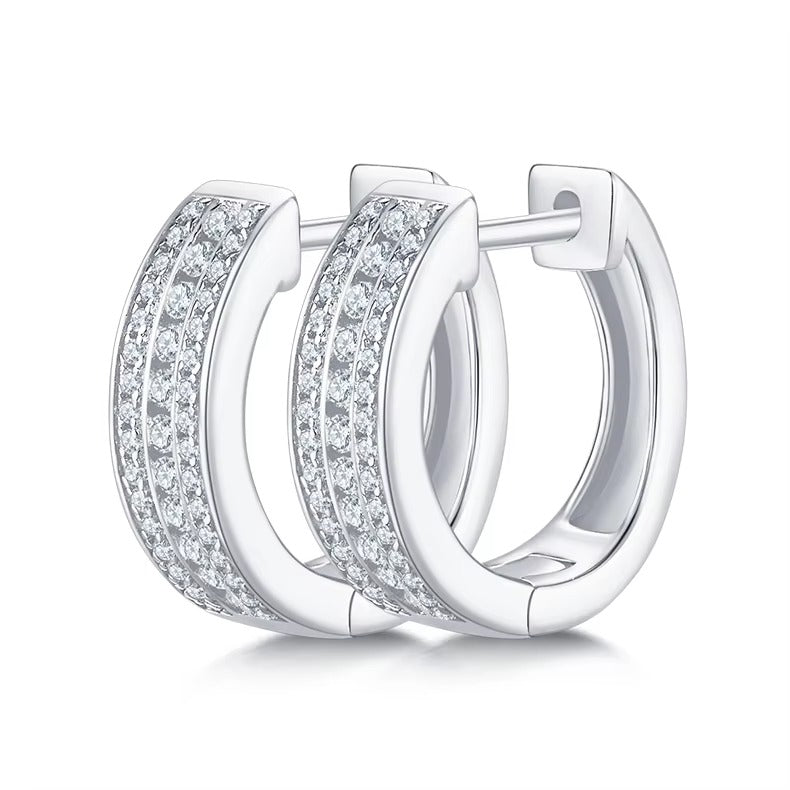 The Triple Pavé Huggies