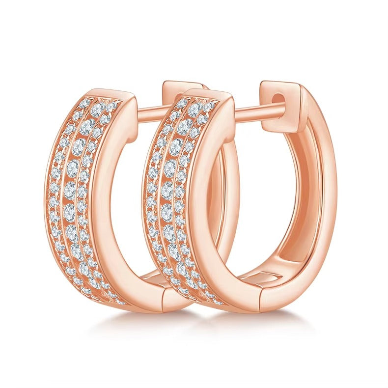 The Triple Pavé Huggies