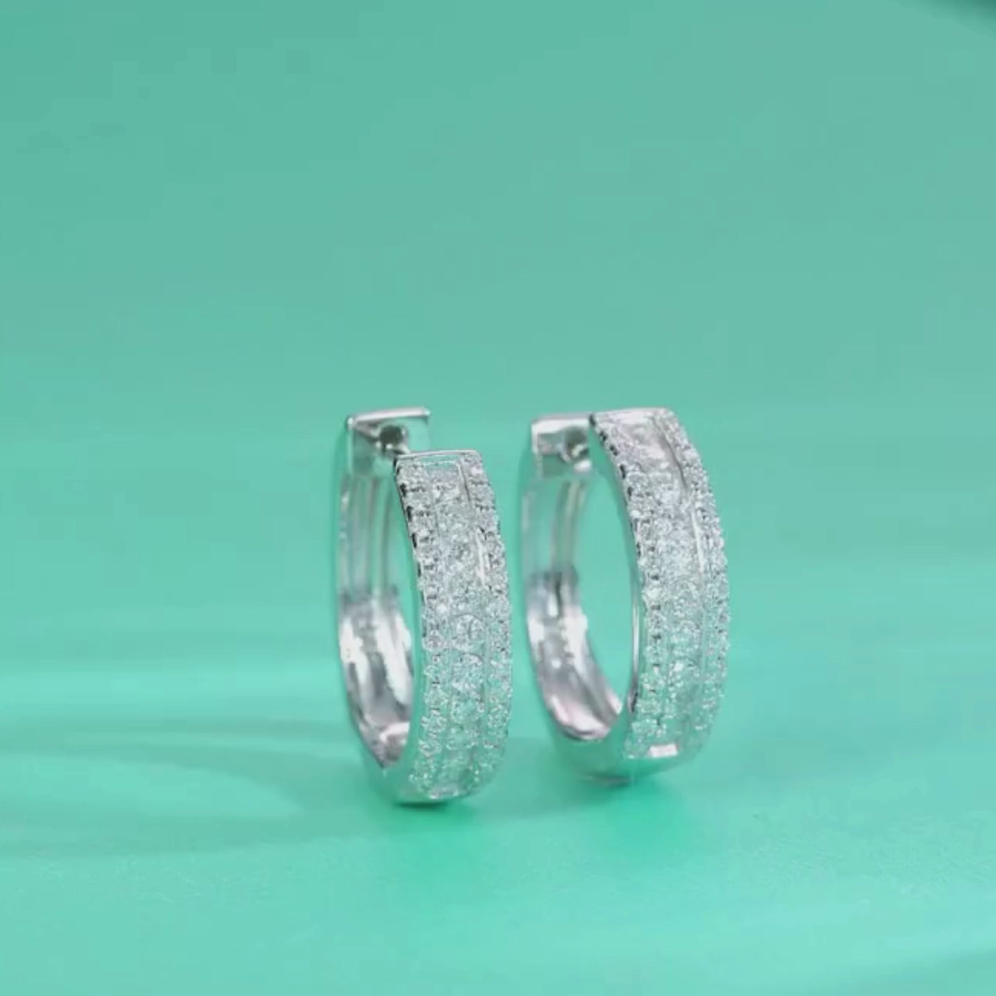 The Triple Pavé Huggies